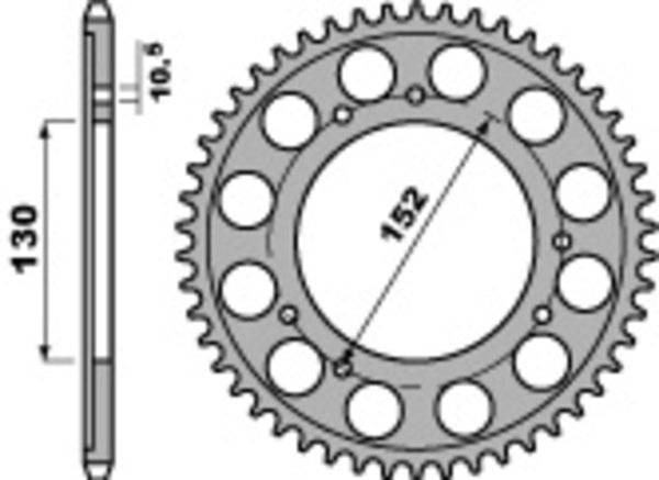 Sprock traseiro de aço padrão C45 da PBR 713 - 530 713 46 C45