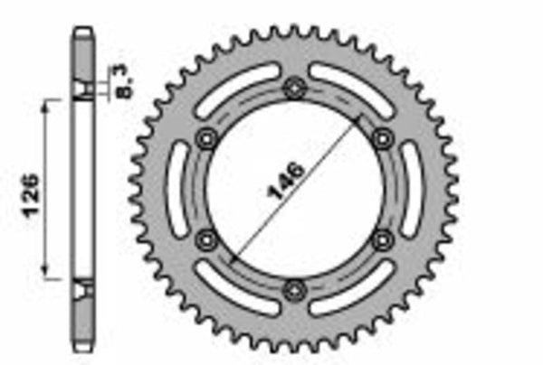 Sprock de aço padrão PBR 805 - 428 805 50 F