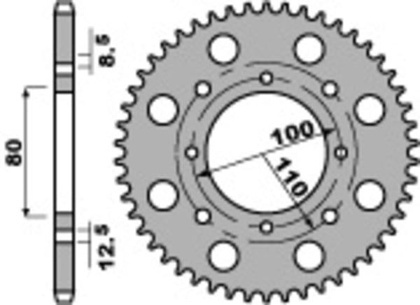 Sprock traseiro de aço padrão C45 PBR 819 - 520 819 41 C45