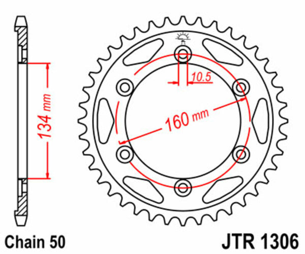 JT Sprock's Steel Standard Rear Sprock 1306 - 530 JTR1306.40