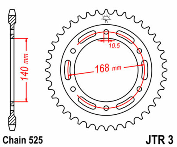 JT Sprock's Steel Standard Rear Sprock 3 - 525 JTR3.41