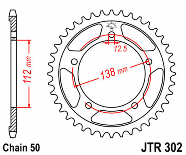 JT Sprock's Steel Standard Rear Sprock 302 - 530 JTR302.41