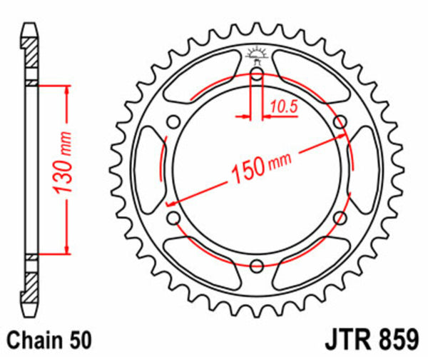 JT Sprock's Aço Sprock traseiro padrão 859 - 530 JTR859.46