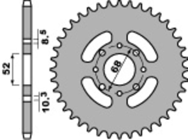 Sprock traseiro de aço padrão C45 da PBR 802 - 428 802 50 C45