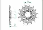 AFAM Steel Standard Front Sprocket 22901 - 525 med teknisk ritning som visar mått och design. Passar Suzuki GSX-R 1000 modeller från 2009 till 2016.