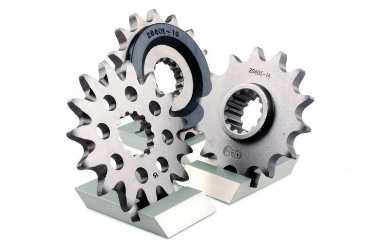 AFAM Steel Standard Front Sprocket 61300 - 520 i en uppsättning med andra kedjehjul, tillverkade i slitstarkt stål för motorcyklar.