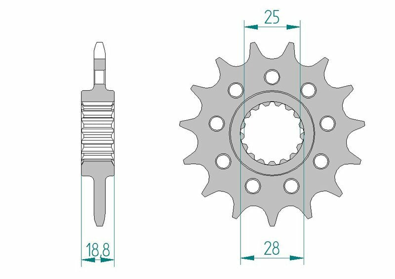 AFAM Steel Standard Framdrev 61802 - 520 för Aprilia RSV4-modeller. Hållbart stålframdrev med 25 mm diameter och 18,8 mm bredd, perfekt för motorcykelprestanda.