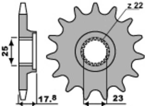 Sprock dianteiro padrão de aço PBR 2096 - 520 2096 16 18NC