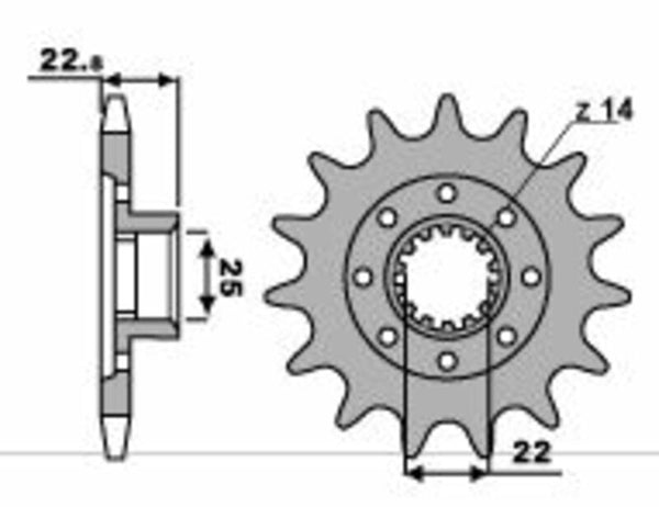 Sprock dianteiro padrão de aço PBR 2252 - 520 2252 15 18NC
