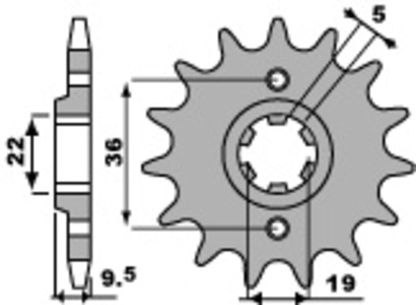 Sprock dianteiro padrão de aço PBR 337 - 520 337 14 18NC