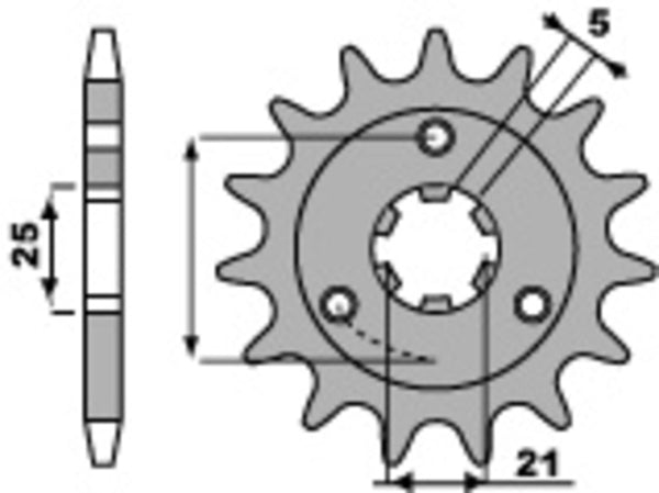 Sprock dianteiro padrão de aço PBR 424 - 530 424 16 18NC