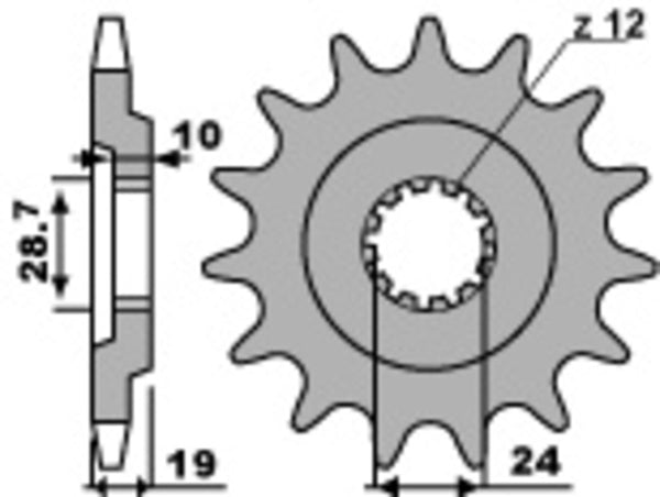 Sprock dianteiro padrão de aço PBR 532 - 530 532 17 18NC