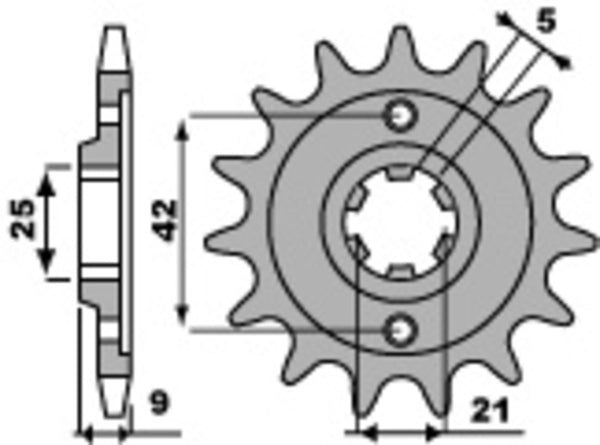 Sprock dianteiro padrão de aço PBR 576 - 428 576 19 18NC