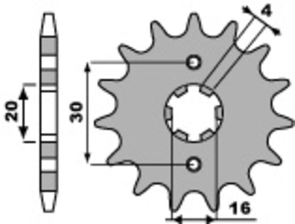 Sprock dianteiro padrão de aço PBR 717 - 520 717 12 18NC