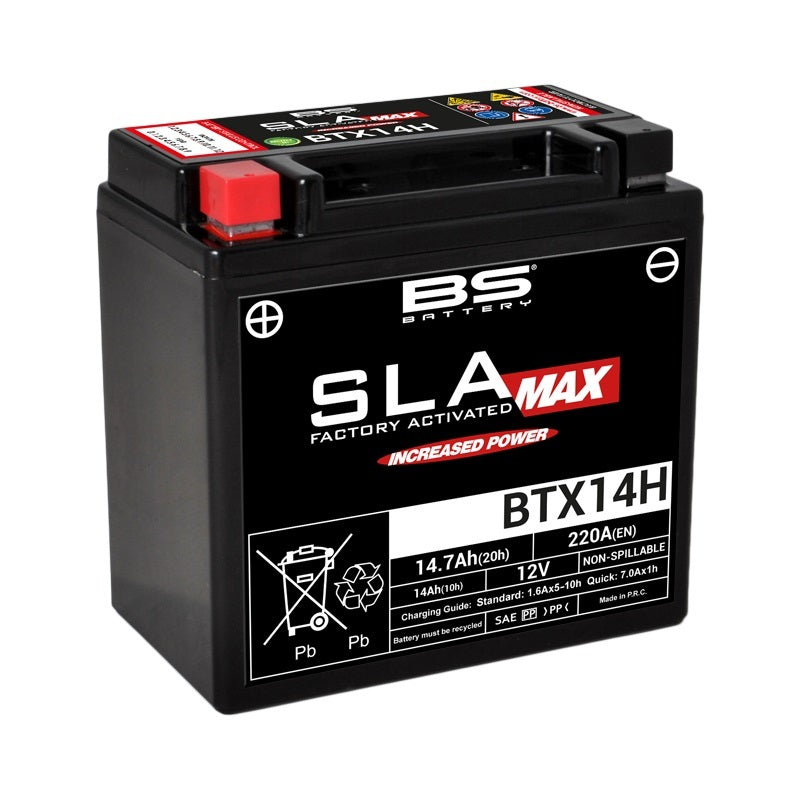 BS Battery SLA MAX MANUTENÇÃO DE MANUTENÇÃO DE BATERIA Fábrica ativada - BTX14H