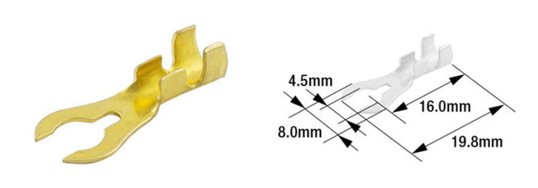Termax Fork Terminal Masculino Ø4,5 mm tipo B-21-BRASS-100-PACK-ETP-81