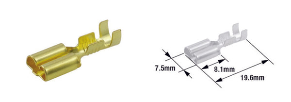 Pino do terminal feminino Tourmax Tipo 250-BRASS-100-PACK-ETP-31