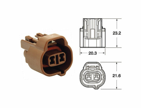 Bihr Hona connector 090 SMTO Series OE Type-2-Pluggs Set-Brown-5-Pack-3202A0820