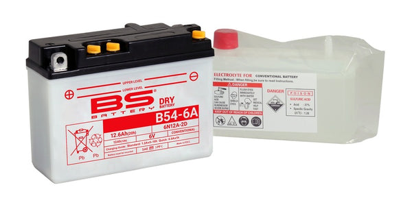 Bateria BS Convencional com Pacote ACID-6N12A-2D (B54-6A)