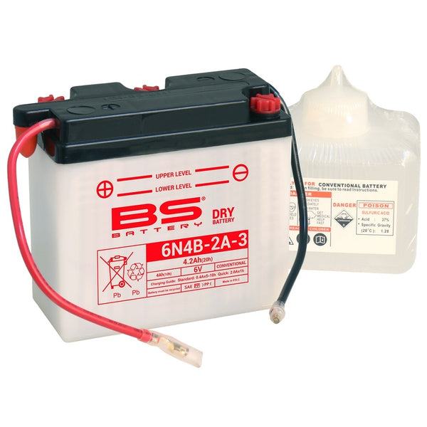BS Battery Conventional Battery with Acid Pack - 6N4B-2A-3 