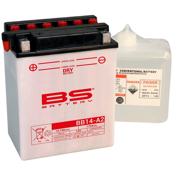 BS Battery High Performance Battery with Acid Pack - BB14-A2 
