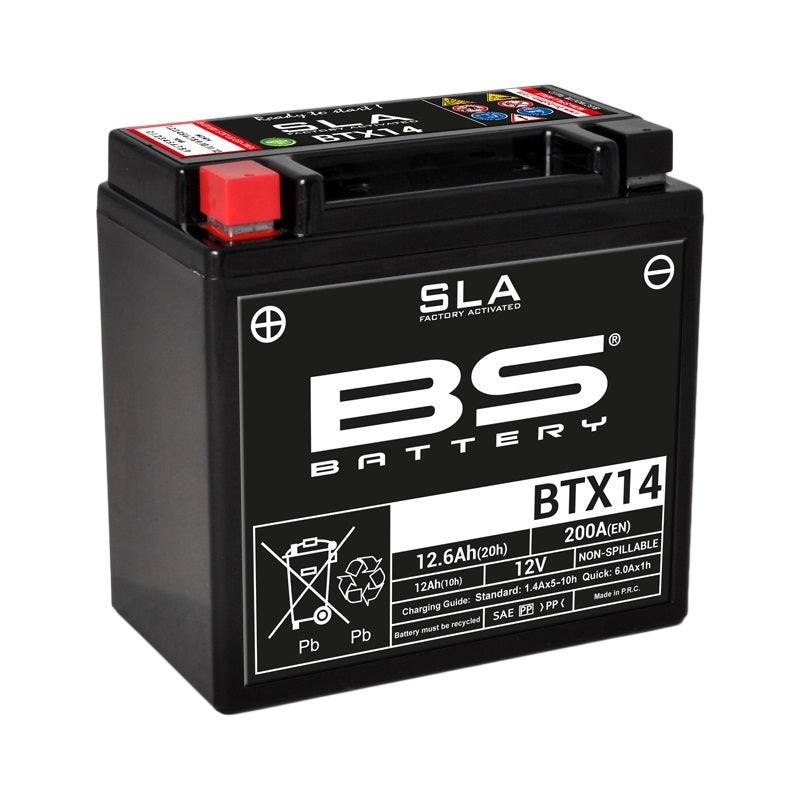 BS Battery SLA Manutenção de bateria Factory Factory ativado - BTX14