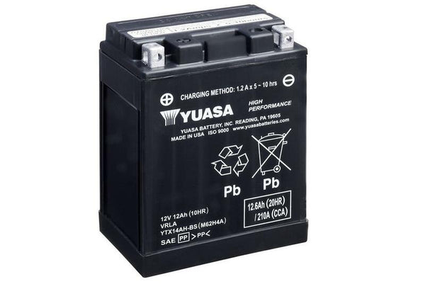 YUASA Maintenance-Free Battery with Acid Pack - YTX14AH-BS 
