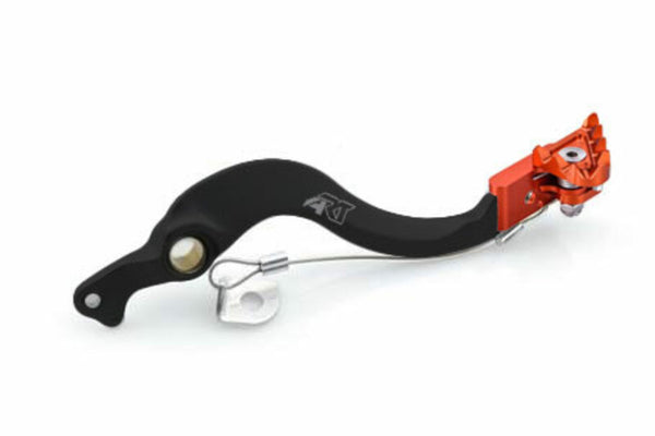 Art Factory Brake Pedal Black Anodized Aluminum/Orange Tip ASB-132BKC-ORANGE