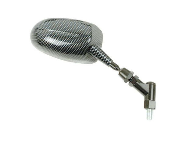 V Peças F1 Mirror ajustável oval Oval Universal M10/125 - Carbono (1pc) MP124R