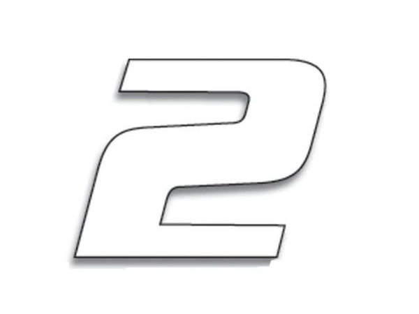 Blackbird Race número 2 20x25cm branco 5049/10/2