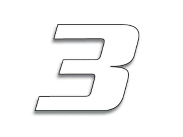 Blackbird Race número 3 20x25cm branco 5049/10/3