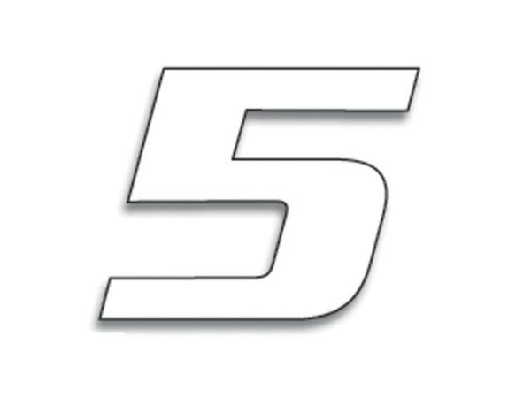 Blackbird Race número 5 20x25cm branco 5049/10/5