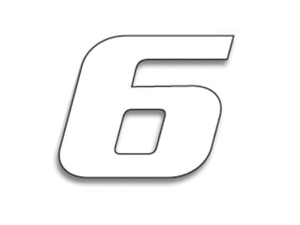 Blackbird Race número 6 20x25cm branco 5049/10/6