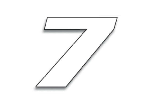 Blackbird Race número 7 20x25cm branco 5049/10/7