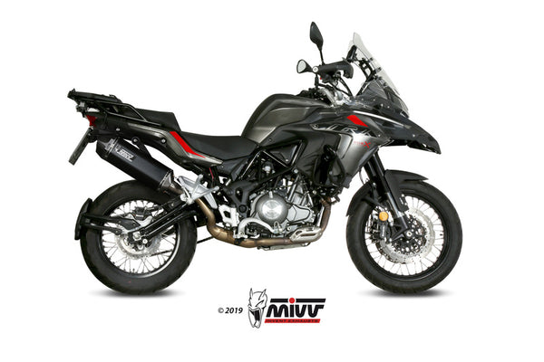 MIVV Speed ​​Edge silenciador de aço preto/tampa final de carbono Benelli trk 502x e.004.lrb