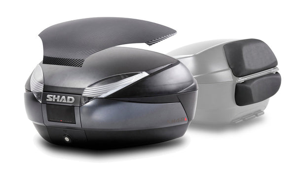 Shad Sh48 DG Top Case + Backrest - Cinza escuro /carbono Matt (D0B48306R)