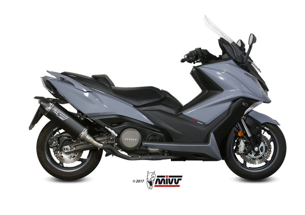 MIVV Speed ​​Edge Black Silenciador Black Aço/Tampa da extremidade do carbono Kymco AK 550 O.008.lrb