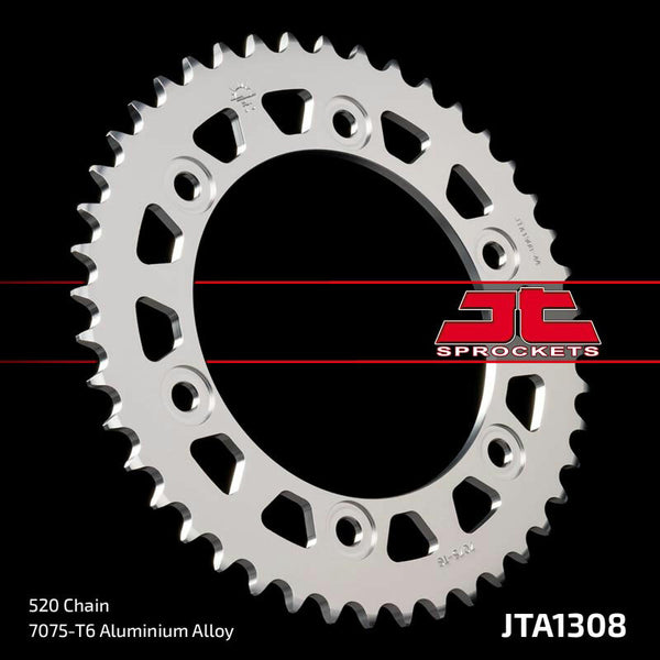 JT Sprock's Aluminum Ultra -Light Rear Sprock 1308 - 520 JTA1308.47BLK