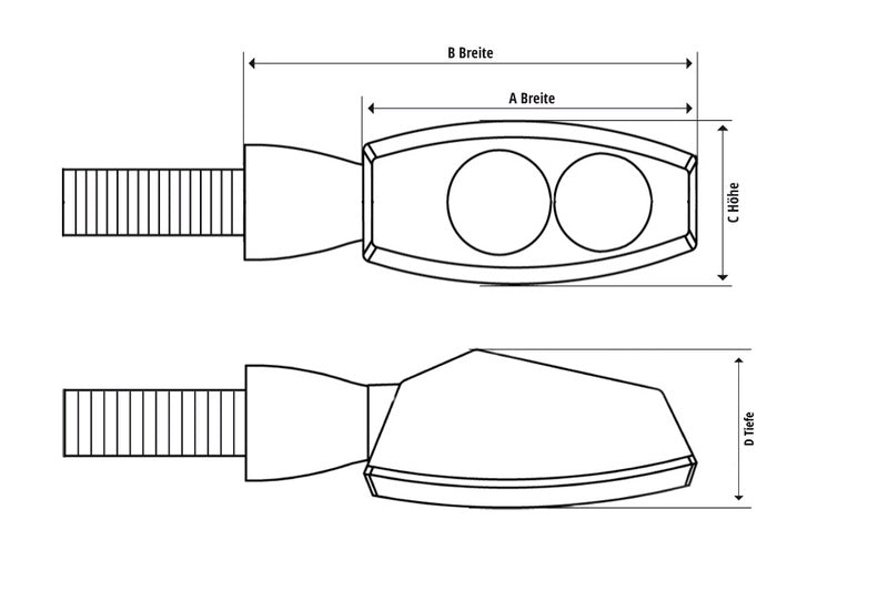 Indicador de LED único de cabeça de caneta alta, vidro colorido 203-280