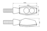 Indicador de LED único de cabeça de caneta alta, vidro colorido 203-280