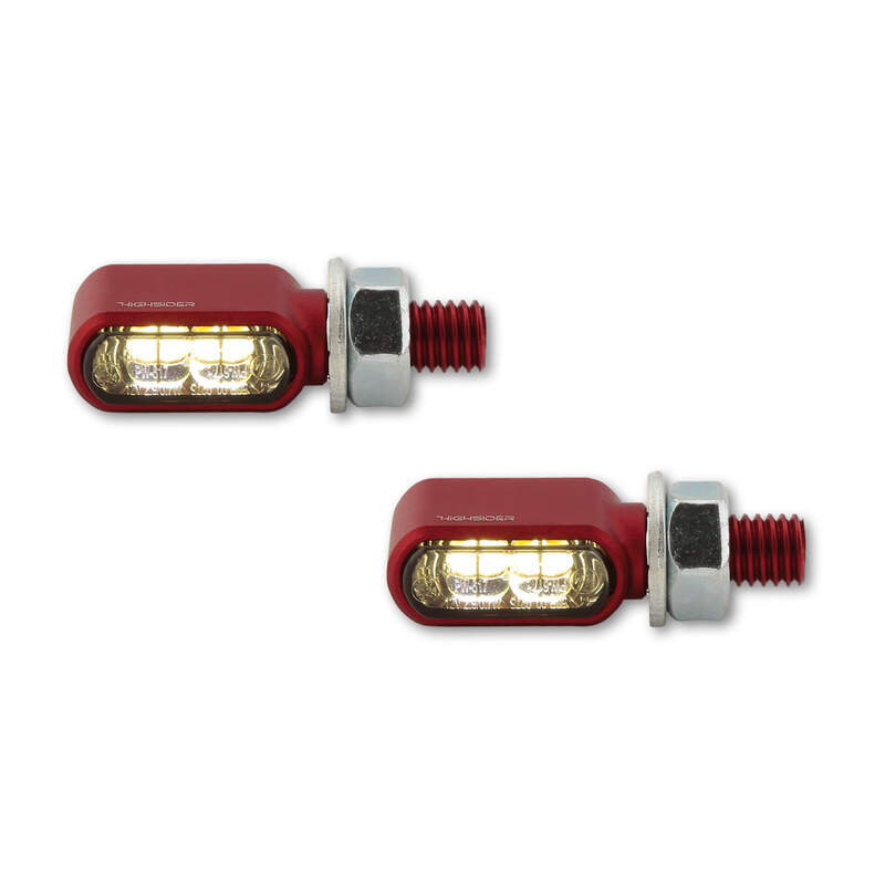 Highsider CNC 2in1 LED Indicador/Posição Light Little Bronx, Red, TINTED, E-aprovado, (par) 204-2872