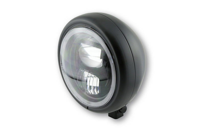 Highsider 5 3/4 "LED FARECTLILT TIPO7 com anel leve de estacionamento, preto Matt 223-225