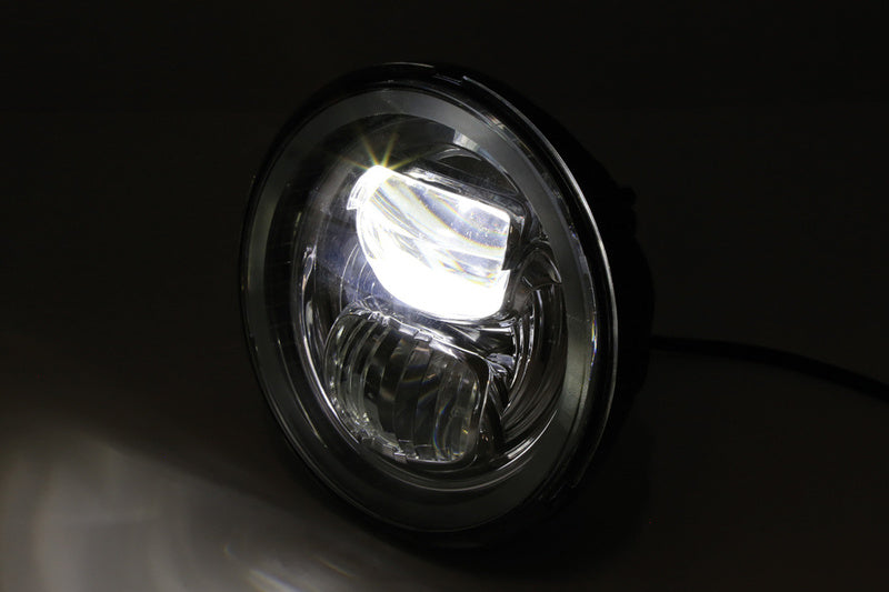 Highsider LED Main Head Light Insert Type7 With Side Light Ring, Round, Chrome, 5 3/4 ”226-020