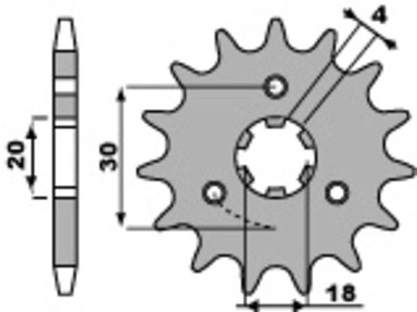 Sprock dianteiro padrão de aço PBR 2056 - 520 2056 11 18NC