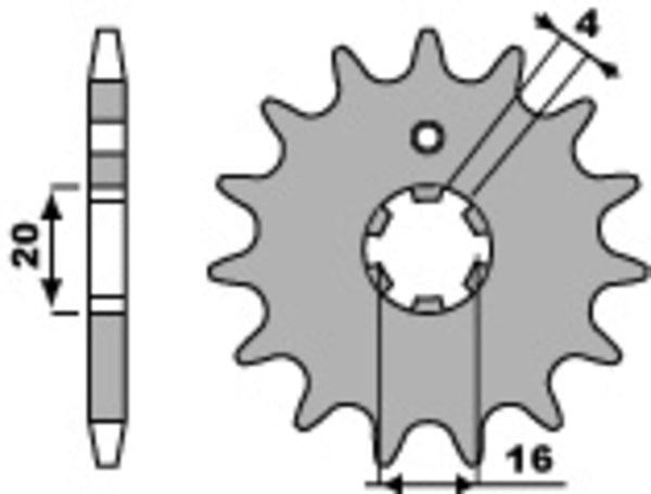 Sprock dianteiro padrão de aço PBR 554 - 428 554 15 18NC
