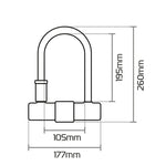 Oxford Magnum U -lock com suporte - 170x285mm Lk223