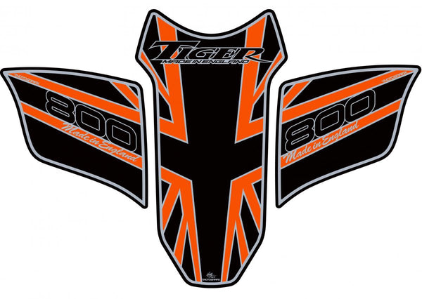 Proteção ao tanque 2010-16 Tiger 800 preto/laranja