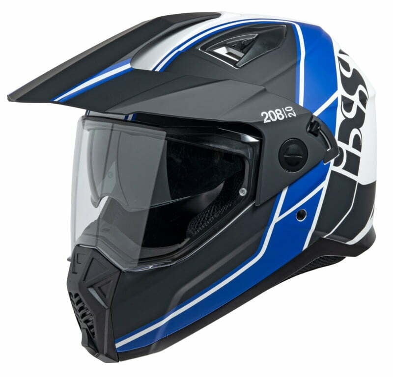 IXS Adventure MC Helmet 208 2.0 preto /branco /azul