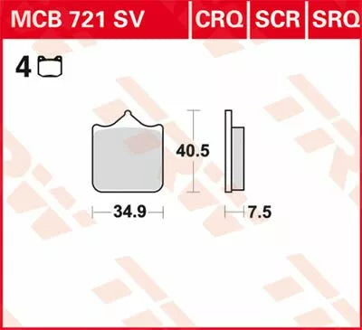 TRW Brake Pad TRW MCB721CRQ MCB721CRQ