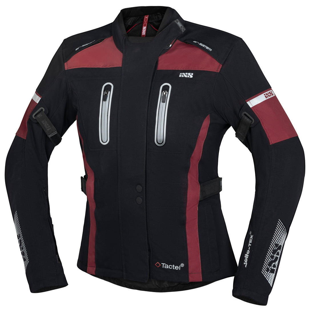 ixs lady têxtil mc jaqueta pacora -sst preto /vermelho